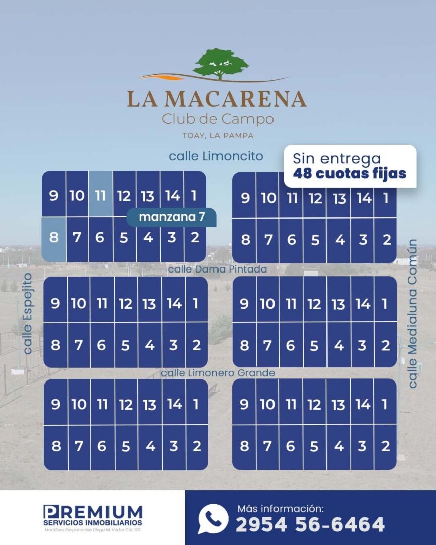 Venta terrenos La Macarena, Toay
